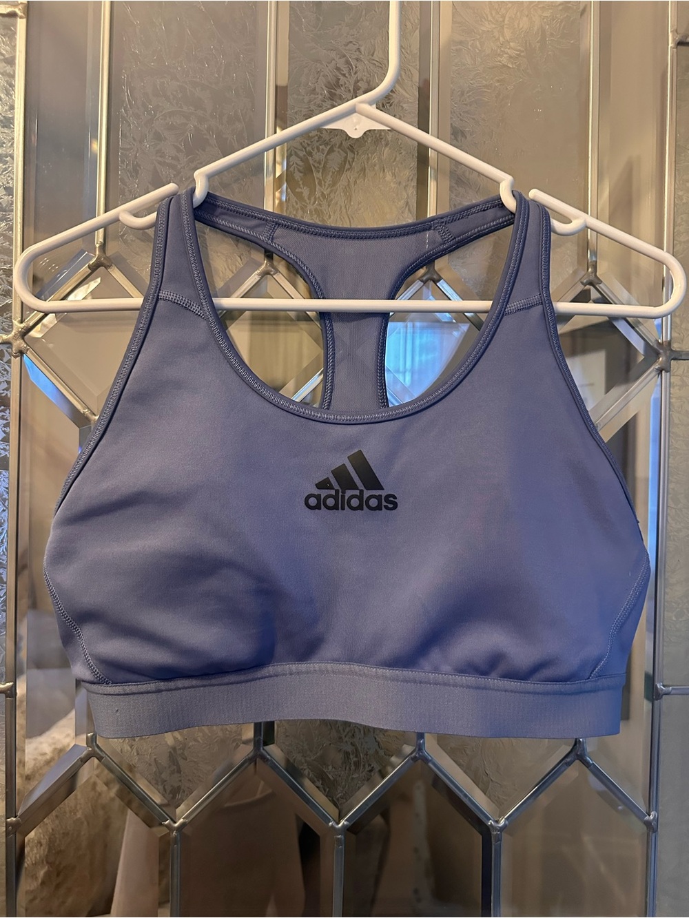 adidas Lavender Racerback Swim Top with Black Logo